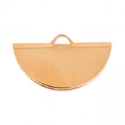 Terminale pinza mezzaluna 19.5x11.5 mm dorato con oro fino rosa x1