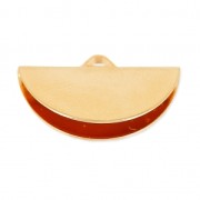 Terminale pinza mezzaluna 19.5x11.5 mm dorato con oro fino rosa x1