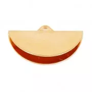 Terminale pinza mezzaluna 19.5x11.5 mm dorato con oro fino rosa x1