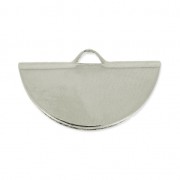 Terminale pinza mezzaluna 19.5x11.5 mm rodiato x1|raw }}