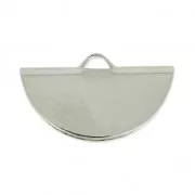 Terminale pinza mezzaluna 19.5x11.5 mm rodiato x1