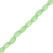 Perle in vetro sfaccettate chicchi di riso 6x4 mm Lichen x 40cm