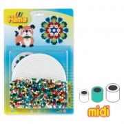 Kit foglio rotondo cane  con perle da stirare Hama MIDI 5 mm per bambini