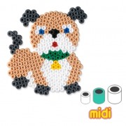 Kit foglio rotondo cane  con perle da stirare Hama MIDI 5 mm per bambini