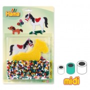 Kit chcavallo e cagnolino con perle da stirare Hama MIDI 5 mm per bambini