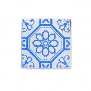 Cabochon quadrato effetto specchio 10 mm Crystal motivo Azulejos x1