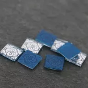 Cabochon quadrato effetto specchio 10 mm Crystal motivo Azulejos x1