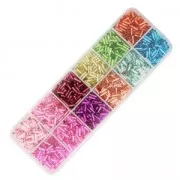 Preciosa Ornela 6x2 mm Argento tinto foderato x200g assortimento di perline in tubetto