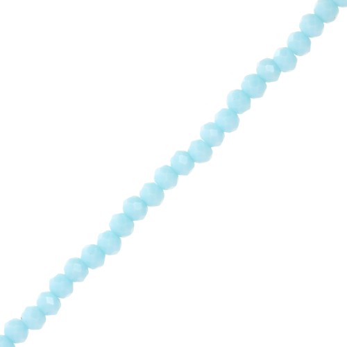Tonde schiacciate sfaccettate mm. 3.5x3 Blu chiaro x35cm