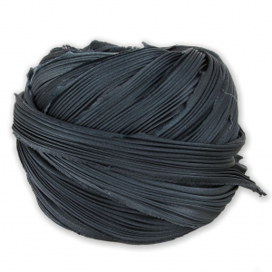 Nastro twill di seta Shibori nero x10cm