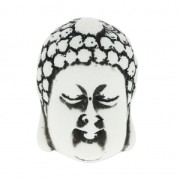 Pendente bouddha imitazione osso di yak 38.5 mm bianco/nero x1|raw }}