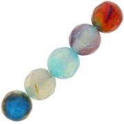 Perline Rotonde sfaccettate agata dipinta 6 mm Corn Flower Blue x15