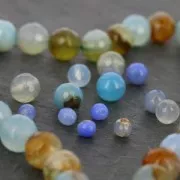 Perle sfaccettate rotonde in agata colorata 7,8 mm Corn Flower Blue x10
