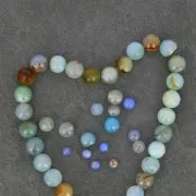 Perline Rotonde sfaccettate agata dipinta 8 mm Corn Flower Blue x10