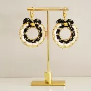 Shay Metallica velvet treccia di manifatturiera italiana 4 mm nero/dorato x1m