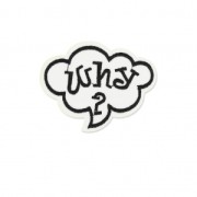 Scudo Termoadesivo Comics bubble why 74x58 mm bianco/nero x1