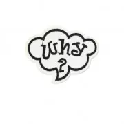 Scudo Termoadesivo Comics bubble why 74x58 mm bianco/nero x1