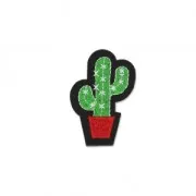 Scudo Termoadesivo Cactus 52x35 mm rosso/verde/nero x1