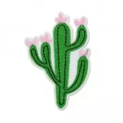 Scudo Termoadesivo Cactus fiore 82x55 mm verde/rosa x1