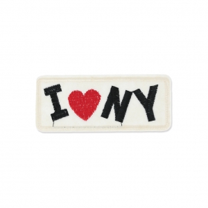 Scudo Termoadesivo Message I love New York 90x38 mm nero/rosso/avorio x1