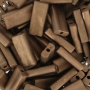 Rectangle Beads Miyuki 4x9 mm RECT-2006 - Metallic Dark Bronze Mat x8g