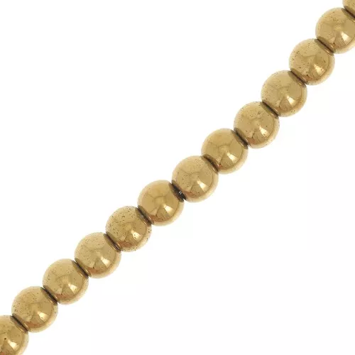 Perline Ematite mm. 4 Gold  x39cm