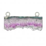 Pendente Druzy 2 anellini 30-45 mm Ametista/argentato x1