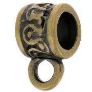 Tubo metallo per attacare ciondoli mm. 7x6 colore bronzo x4