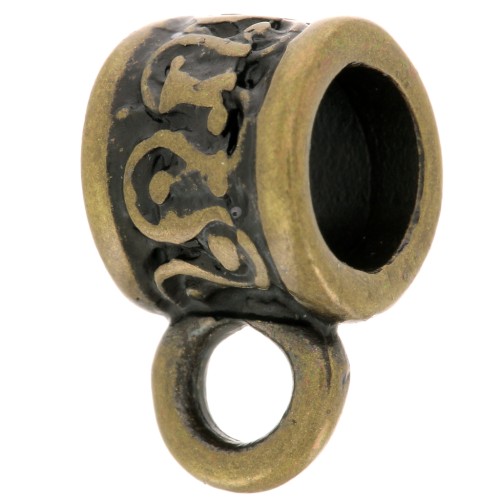 Tubo metallo per attacare ciondoli mm. 7x6 colore bronzo x4