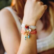 Perla a occhio- Evil eye - in Madreperla 10 mm Naturale - Turchese x1