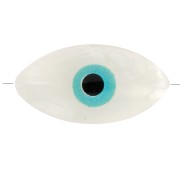 Perla a occhio- Evil eye - in Madreperla 15.5 mm Naturale/Green Turquoise x1