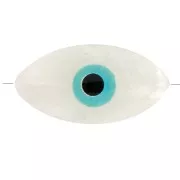 Perla a occhio- Evil eye - in Madreperla 15.5 mm Naturale/Green Turquoise x1