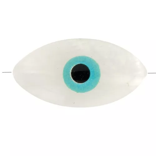 Perla a occhio- Evil eye - in Madreperla 15.5 mm Naturale/Green Turquoise x1