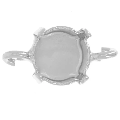 Distanziatore 2 anelli per cabochon PureCrystal 1028/1088 8 mm Rhodié x1