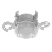 Distanziatore 2 anelli per cabochon PureCrystal 1028/1088 8 mm Rhodié x1