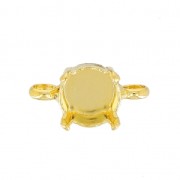 Distanziatore 2 anelli per cabochon PureCrystal 1028/1088 8 mm dorato x1