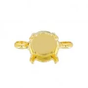 Distanziatore 2 anelli per cabochon PureCrystal 1028/1088 8 mm dorato x1