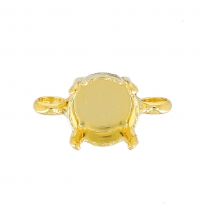 Distanziatore 2 anelli per cabochon PureCrystal 1028/1088 8 mm dorato x1