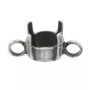 Distanziatore 2 anelli per cabochon PureCrystal 1028/1088 8 mm dorato x1