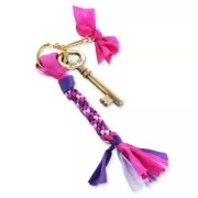 Portachiavi mm. 25 dorato rosa x1