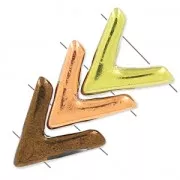 Perline in vetro avec 3 fori forme V AVA® Bead 10x4 mm Green Turchese x10