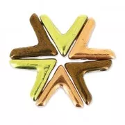 Perline in vetro avec 3 fori forme V AVA® Bead 10x4 mm Green Turchese x10