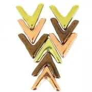 Perline in vetro avec 3 fori forme V AVA® Bead 10x4 mm Green Turchese x10