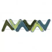 Perline in vetro avec 3 fori forme V AVA® Bead 10x4 mm Labrador x10