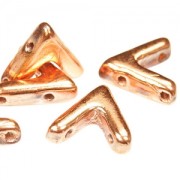 Perline in vetro avec 3 fori forme V AVA® Bead 10x4mm C Capri Gold Full x10