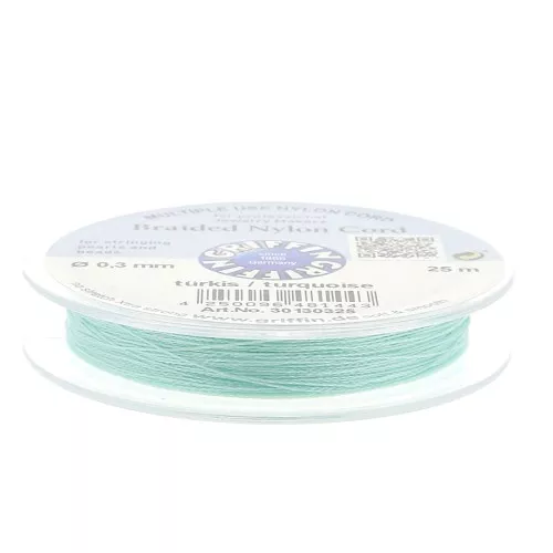 Filo di giada / Griffin filo di nylon intrecciato europeo da 0,3 a 0,5 mm - Turchese x25m