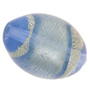 Oliva Murano Light Sapphire cerchiata di oro mm. 14x10 x1