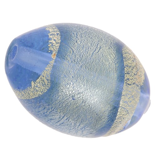 Oliva Murano Light Sapphire cerchiata di oro mm. 14x10 x1