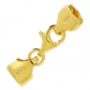 Moschettone Terminale 9mm per Miyuki 11/0 4 file in Argent 925 dorato con oro fino