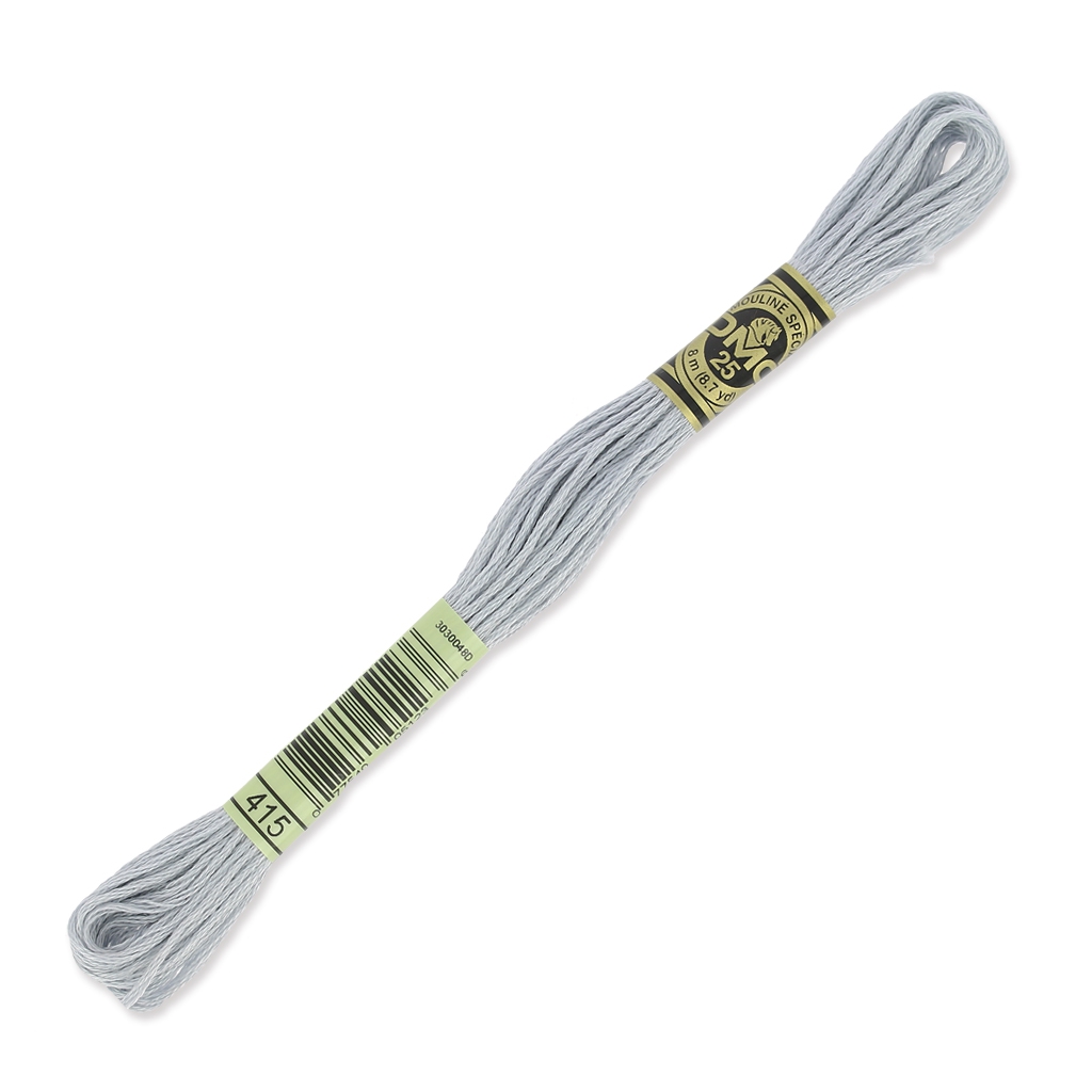 Confezione Da 12 Matassine Di Cotone Ricamato DMC Sei Capri, 8,7 M Ciascuna, Colore Grigio Perla 117-415, Per Ricamo E Cucito